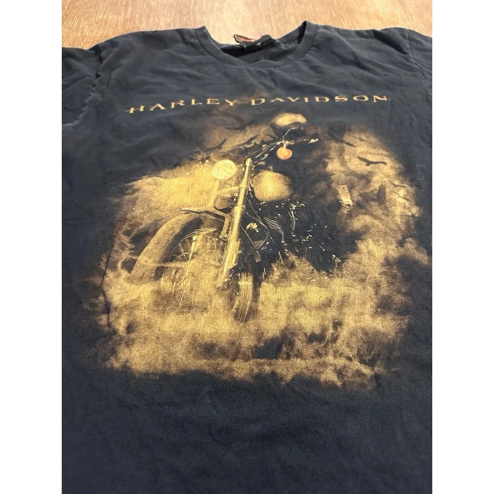 Vintage Harley Davison Ghost Rider Black Shirt HD Alton‎ Illinois Size Small